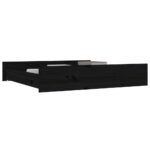 Tiroirs de lit 2 pcs Noir Bois de pin massif – Image 4