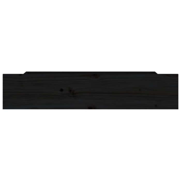 Tiroirs de lit 4 pcs Noir Bois de pin massif – Image 2