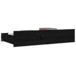 Tiroirs de lit 4 pcs Noir Bois de pin massif – Image 4