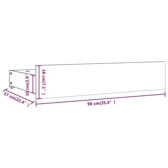 Tiroirs de lit 4 pcs Noir Bois de pin massif – Image 6