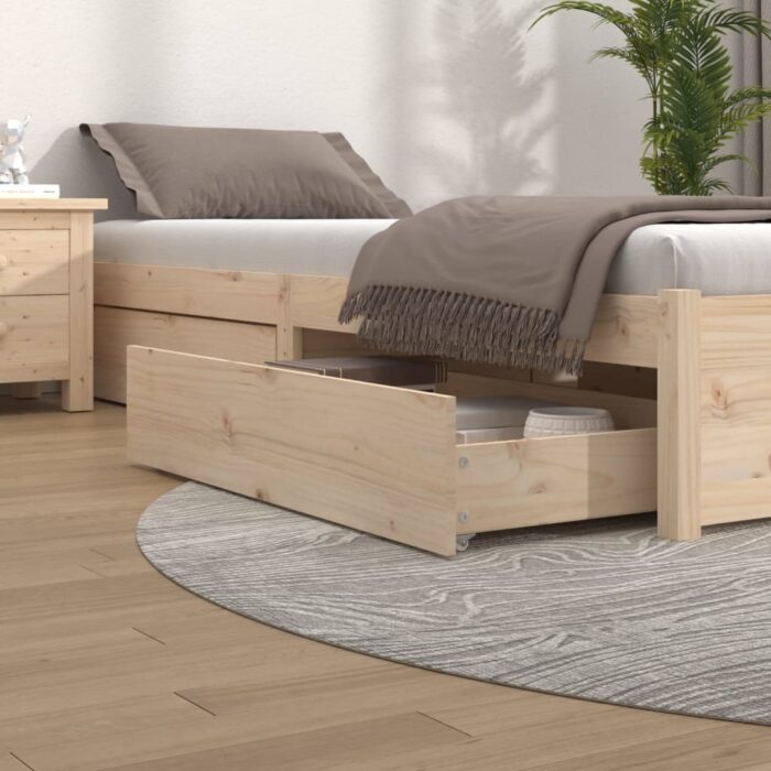 Tiroirs de lit 4 pcs Bois de pin massif – Image 1