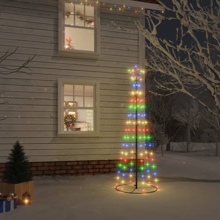 Arbre de Noël cône 108 LED Colorées 70x180 cm – Image 1