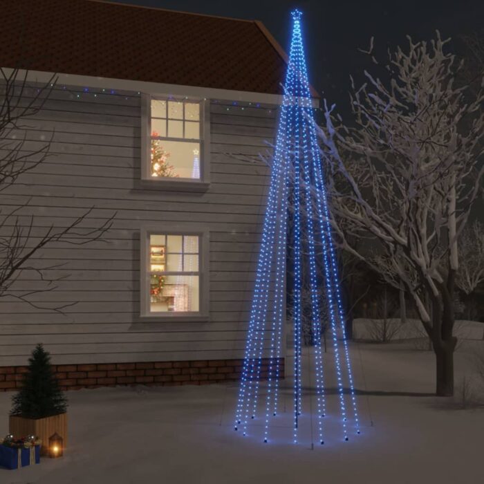 Sapin de Noël avec piquet 1134 LED Bleues 800 cm – Image 1
