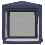 Tente de fête avec 4 parois latérales en maille Bleu 2x2 m PEHD – Image 2
