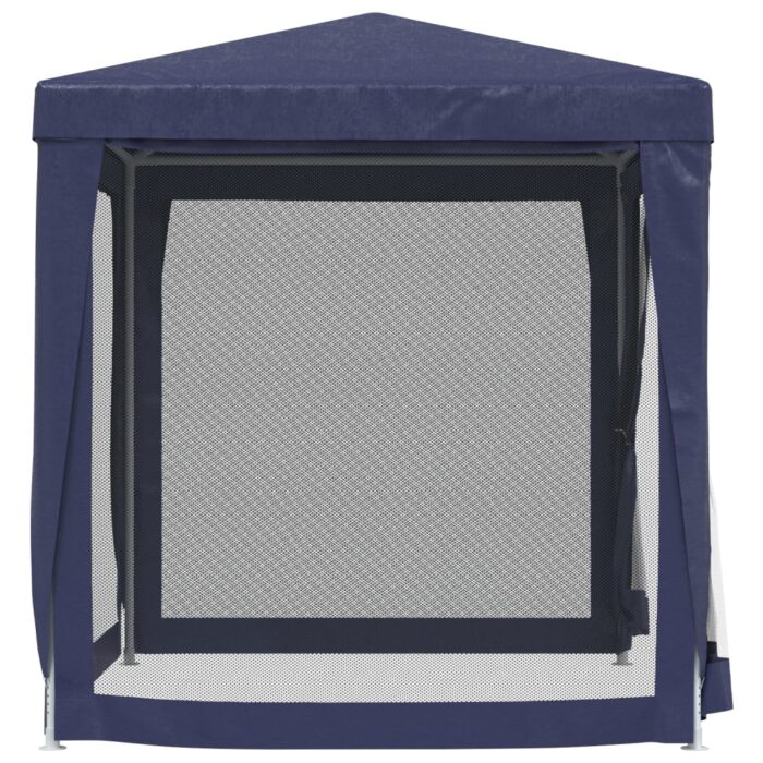Tente de fête avec 4 parois latérales en maille Bleu 2x2 m PEHD – Image 2