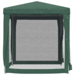 Tente de fête avec 4 parois latérales en maille Vert 2x2 m PEHD – Image 2