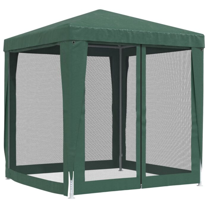 Tente de fête avec 4 parois latérales en maille Vert 2x2 m PEHD – Image 3