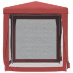 Tente de fête avec 4 parois latérales en maille Rouge 2x2m PEHD – Image 2
