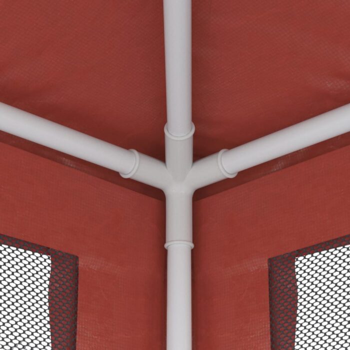 Tente de fête avec 4 parois latérales en maille Rouge 2x2m PEHD – Image 4