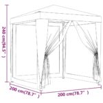 Tente de fête avec 4 parois latérales en maille Rouge 2x2m PEHD – Image 5