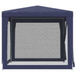Tente de fête avec 4 parois latérales en maille Bleu 2,5x2,5 m – Image 2