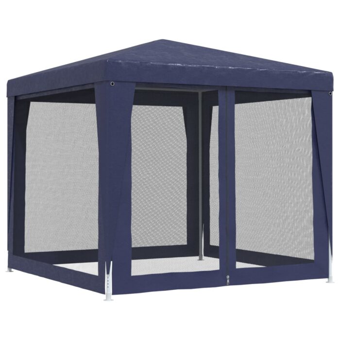 Tente de fête avec 4 parois latérales en maille Bleu 2,5x2,5 m – Image 3