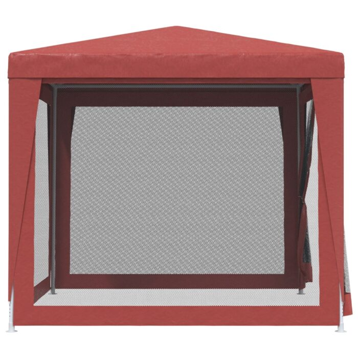 Tente de fête avec 4 parois latérales en maille Rouge 2.5x2.5 m – Image 2