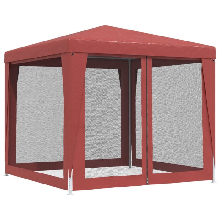 Tente de fête avec 4 parois latérales en maille Rouge 2.5x2.5 m – Image 3