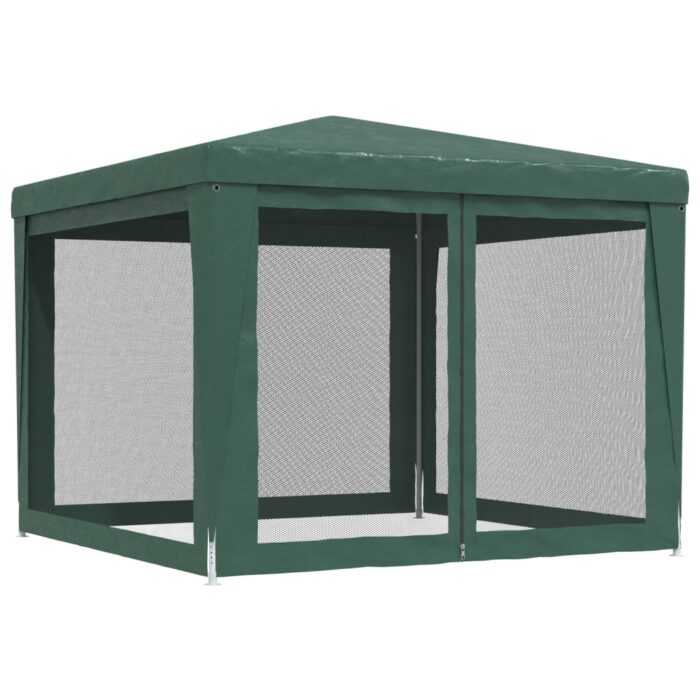 Tente de fête avec 4 parois latérales en maille Vert 3x3 m PEHD – Image 3