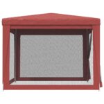 Tente de fête avec 4 parois latérales en maille Rouge 3x3m PEHD – Image 2