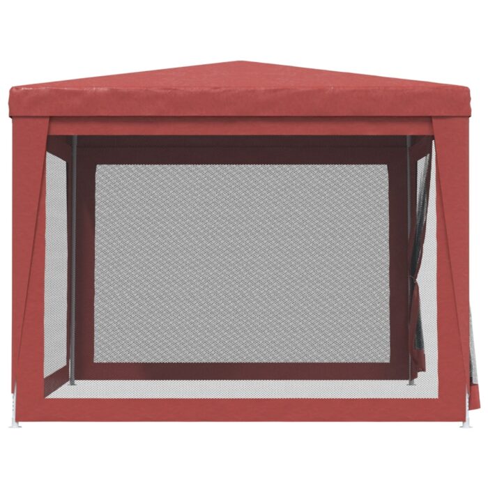 Tente de fête avec 4 parois latérales en maille Rouge 3x3m PEHD – Image 2
