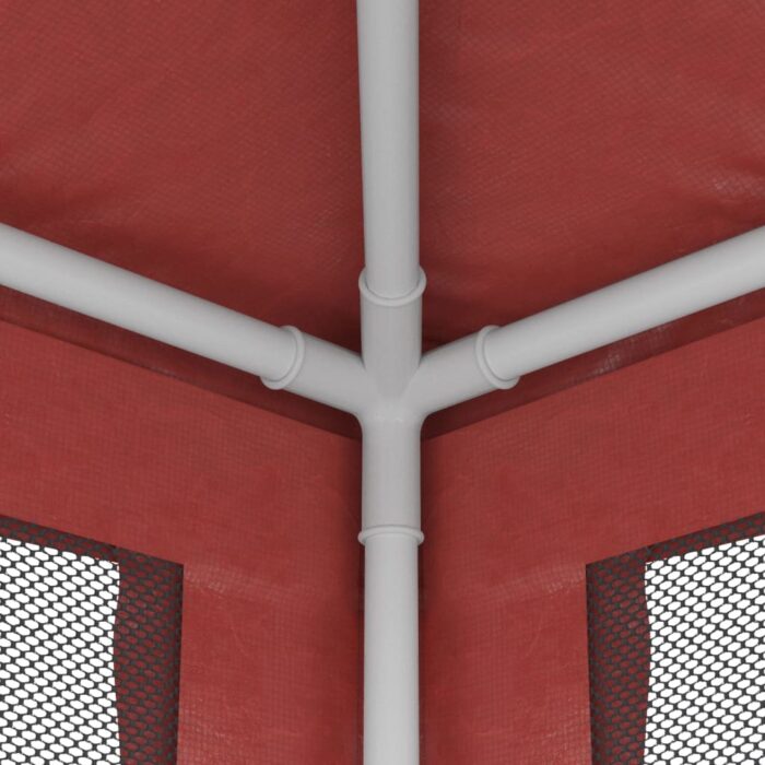 Tente de fête avec 4 parois latérales en maille Rouge 3x3m PEHD – Image 4