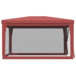 Tente de fête avec 4 parois latérales en maille Rouge 3x4m PEHD – Image 2