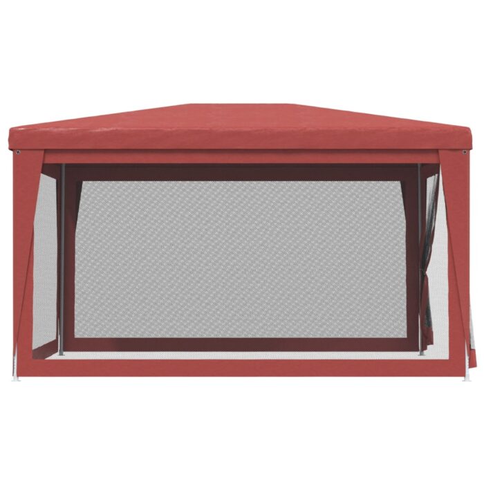 Tente de fête avec 4 parois latérales en maille Rouge 3x4m PEHD – Image 2