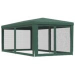 Tente de fête avec 4 parois latérales en maille Vert 3x6 m PEHD – Image 3