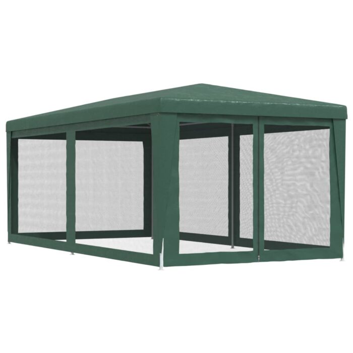 Tente de fête avec 4 parois latérales en maille Vert 3x6 m PEHD – Image 3