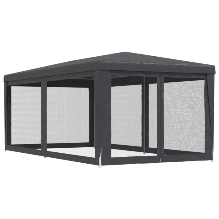 Tente de fête avec 6 parois latérales en maille Anthracite 3x6m – Image 3