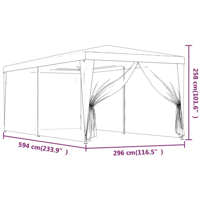 Tente de fête avec 6 parois latérales en maille Anthracite 3x6m – Image 5