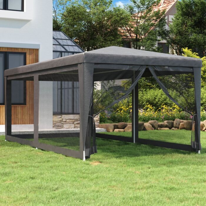 VXL8720287021940_m_en_hd_1.jpg Tente de fête avec 6 parois latérales en maille Anthracite 3x6m – Image 1