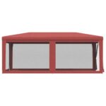 Tente de fête avec 6 parois latérales en maille Rouge 3x6m PEHD – Image 2