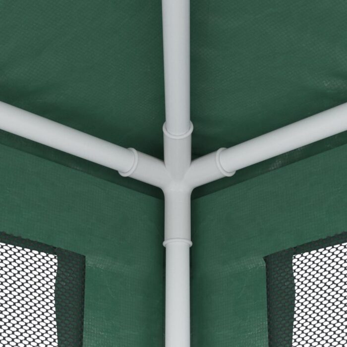 Tente de fête et 10 parois latérales en maille Vert 3x12 m PEHD – Image 4