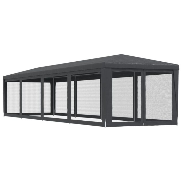 Tente de fête et 10 parois latérales en maille Anthracite 3x12m – Image 3