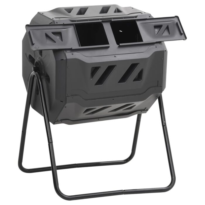 Bac à compost de jardin Noir 73x64x95 cm 160 L – Image 3