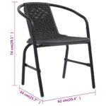 Chaises de jardin lot de 8 Rotin plastique et acier 110 kg – Image 7