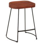 Tabourets de bar Gavin lot de 2 45x38x53cm bois massif manguier – Image 10