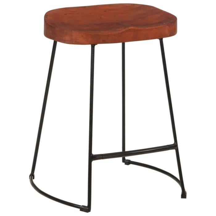 Tabourets de bar Gavin lot de 2 45x38x53cm bois massif manguier – Image 11