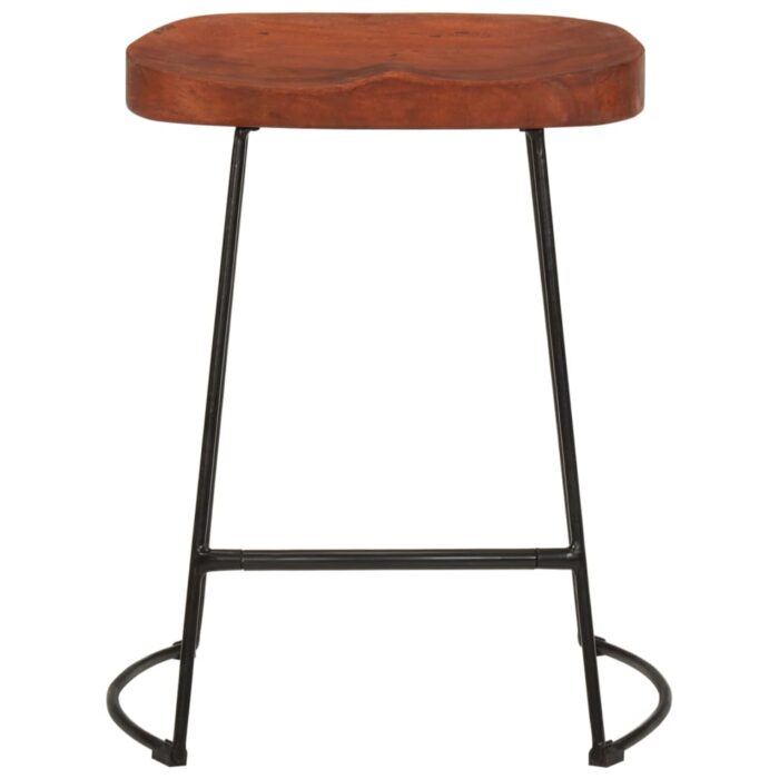 Tabourets de bar Gavin lot de 2 45x38x53cm bois massif manguier – Image 2