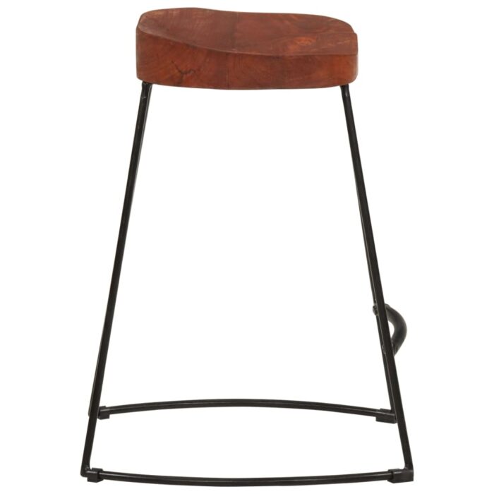 Tabourets de bar Gavin lot de 2 45x38x53cm bois massif manguier – Image 3