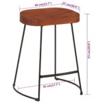 Tabourets de bar Gavin lot de 2 45x38x53cm bois massif manguier – Image 7