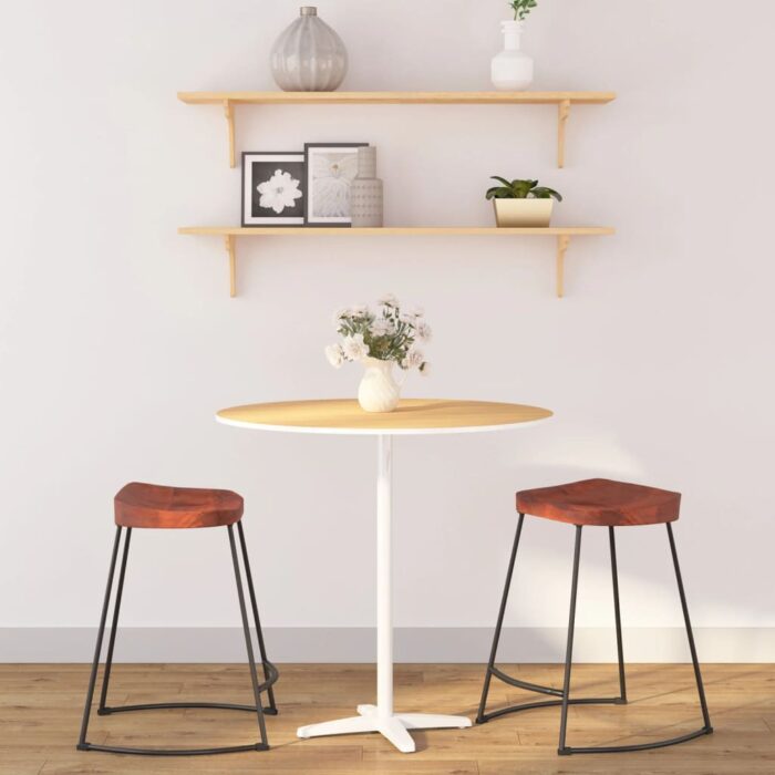 Tabourets de bar Gavin lot de 2 45x38x53cm bois massif manguier – Image 1