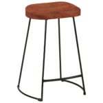 Tabourets de bar Gavin lot de 2 45x40x63cm bois massif manguier – Image 10