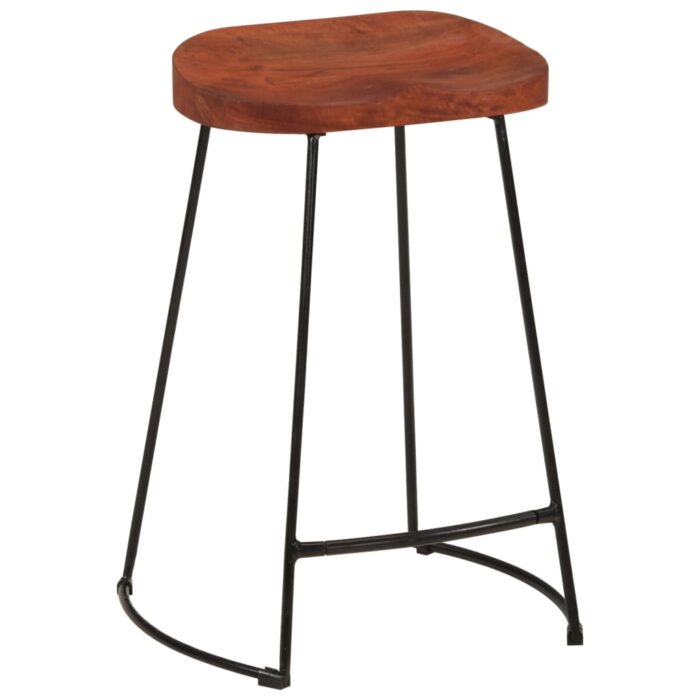 Tabourets de bar Gavin lot de 2 45x40x63cm bois massif manguier – Image 10
