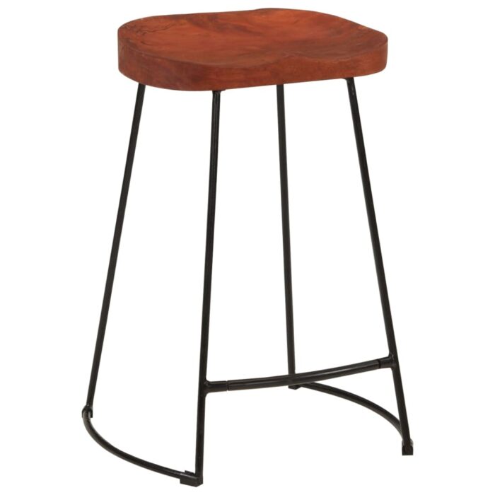 Tabourets de bar Gavin lot de 2 45x40x63cm bois massif manguier – Image 11