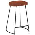 Tabourets de bar Gavin lot de 2 45x40x63cm bois massif manguier – Image 8