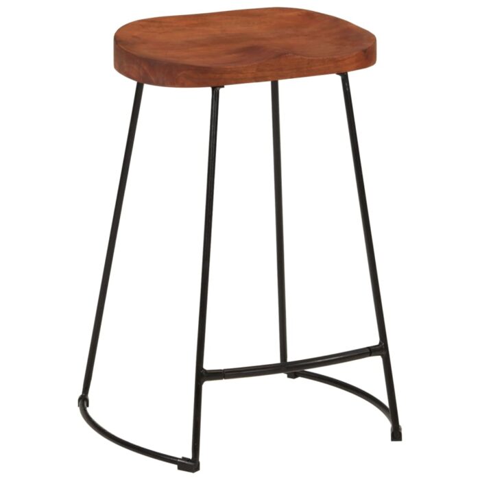 Tabourets de bar Gavin lot de 2 45x40x63cm bois massif manguier – Image 9