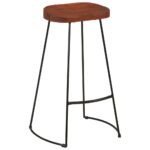 Tabourets de bar Gavin lot de 2 50x40x78cm bois massif manguier – Image 11