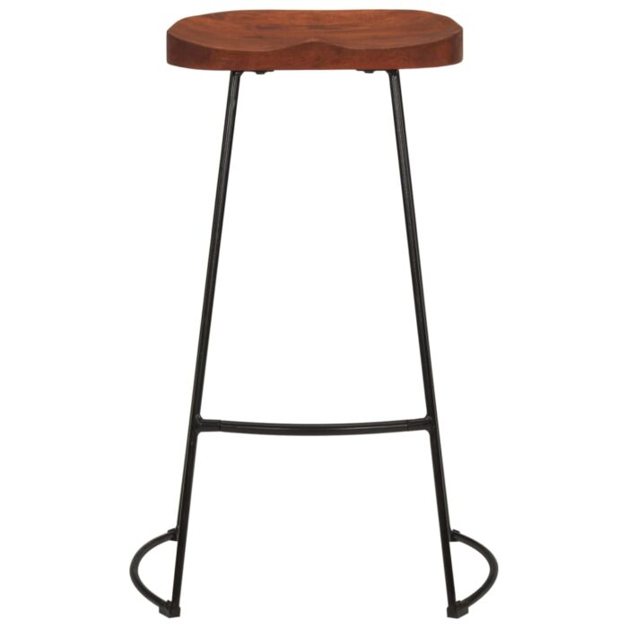 Tabourets de bar Gavin lot de 2 50x40x78cm bois massif manguier – Image 2
