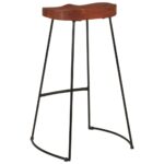Tabourets de bar Gavin lot de 2 50x40x78cm bois massif manguier – Image 4