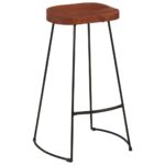 Tabourets de bar Gavin lot de 2 50x40x78cm bois massif manguier – Image 8