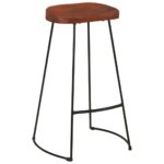 Tabourets de bar Gavin lot de 2 50x40x78cm bois massif manguier – Image 9